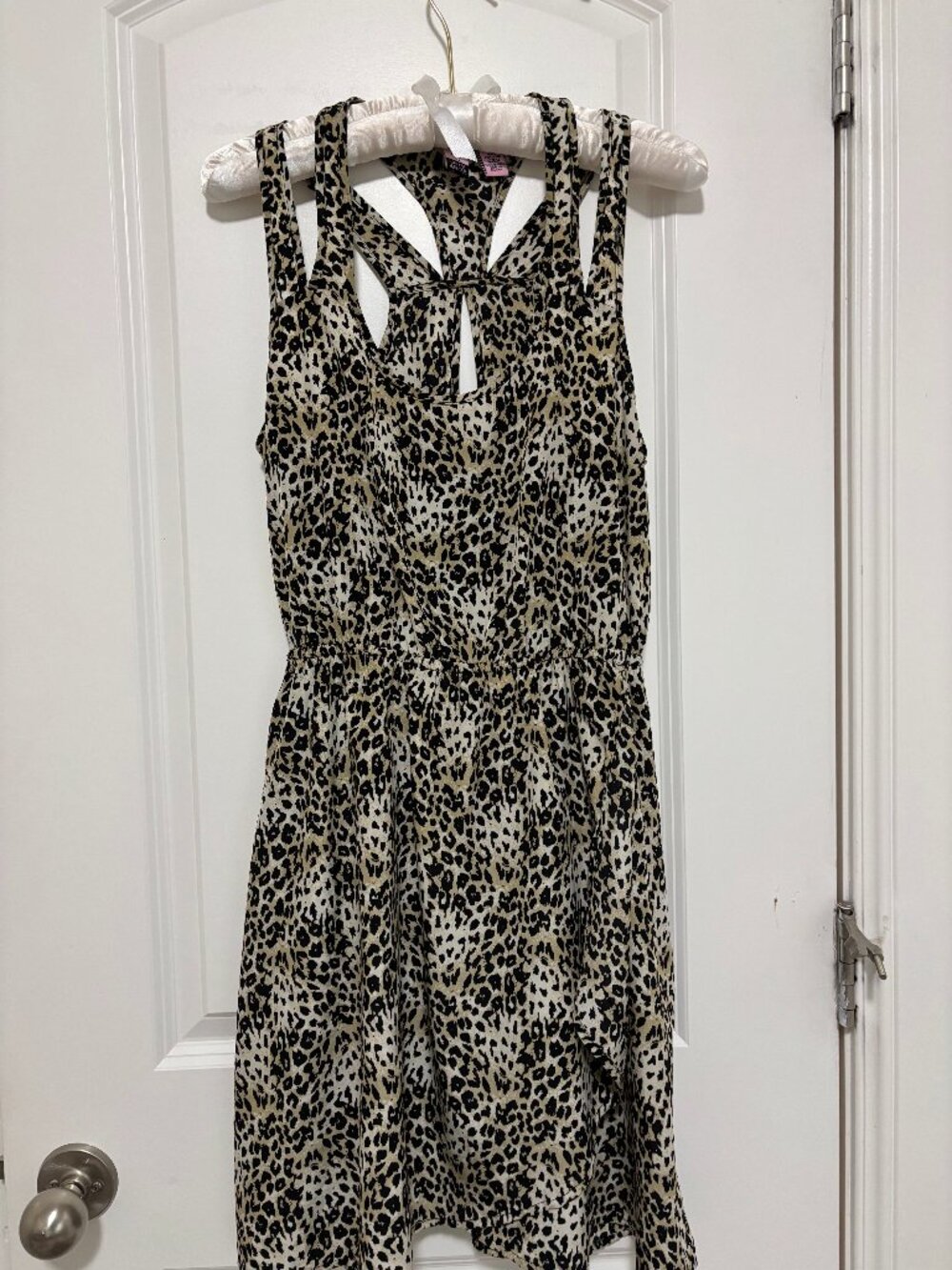 Love on a Hanger Leopard Print Skater Dress M Racerback Cheetah Cavewoman Costum